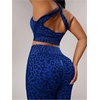 image:imageFloerns Womens Plus Size Leopard Workout 2 Piece Outfits Cropped Tank Tops and High Waisted Leggings Sport SetsBlue