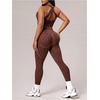 image:imageFloerns Womens Plus Size Leopard Workout 2 Piece Outfits Cropped Tank Tops and High Waisted Leggings Sport SetsBrown