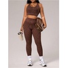 image:imageFloerns Womens Plus Size Leopard Workout 2 Piece Outfits Cropped Tank Tops and High Waisted Leggings Sport SetsBrown