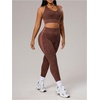 image:imageFloerns Womens Plus Size Leopard Workout 2 Piece Outfits Cropped Tank Tops and High Waisted Leggings Sport SetsBrown