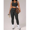 image:imageFloerns Womens Plus Size Leopard Workout 2 Piece Outfits Cropped Tank Tops and High Waisted Leggings Sport SetsGrey