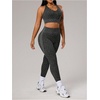 image:imageFloerns Womens Plus Size Leopard Workout 2 Piece Outfits Cropped Tank Tops and High Waisted Leggings Sport SetsGrey