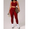 image:imageFloerns Womens Plus Size Leopard Workout 2 Piece Outfits Cropped Tank Tops and High Waisted Leggings Sport SetsRed