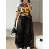 image:imageFloerns Womens Plus Size Leopard Y2k Wide Leg Track Pants Baggy SweatpantsBlack