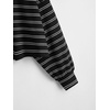 image:imageFloerns Womens Plus Size Long Sleeve Striped Oversize Pullovers Crop Top TeeBlack