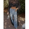 image:imageFloerns Womens Plus Size Polka Dots Cape Blouses Sheer Asymmetrical TopsBlack