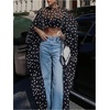 image:imageFloerns Womens Plus Size Polka Dots Cape Blouses Sheer Asymmetrical TopsBlack