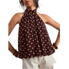 image:imageFloerns Womens Plus Size Polka Dots Halter Top Tie Back Sleeveless Bubble Hem Y2k Going Out Tank TopsBrown