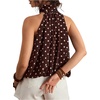 image:imageFloerns Womens Plus Size Polka Dots Halter Top Tie Back Sleeveless Bubble Hem Y2k Going Out Tank TopsBrown