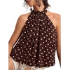 image:imageFloerns Womens Plus Size Polka Dots Halter Top Tie Back Sleeveless Bubble Hem Y2k Going Out Tank TopsBrown