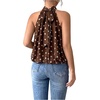 image:imageFloerns Womens Plus Size Polka Dots Halter Top Tie Back Sleeveless Bubble Hem Y2k Going Out Tank TopsCoffee Brown