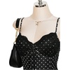 image:imageFloerns Womens Plus Size Polka Dots Lace Dress Tie Front Sleeveless Ruffle Going Out DressesBlack