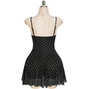 image:imageFloerns Womens Plus Size Polka Dots Lace Dress Tie Front Sleeveless Ruffle Going Out DressesBlack