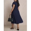 image:imageFloerns Womens Plus Size Polka Dots Midi Dress Short Sleeve V Neck DressesRoyal Blue