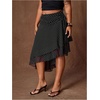 image:imageFloerns Womens Plus Size Polka Dots Midi Skirt Asymmetrical Elegant SkirtBlack