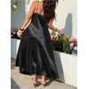 image:imageFloerns Womens Plus Size Satin Leopard Maxi Dress Cowl Neck Sleeveless Night Out Party DressesBlack