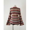 image:imageFloerns Womens Plus Size Striped Knit Tops Fall Long Sleeve SweaterRed Multi