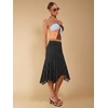 image:imageFloerns Womens Polka Dots Asymmetrical Hem Date Night Midi SkirtsBlack Polka Dots