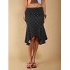 image:imageFloerns Womens Polka Dots Asymmetrical Hem Date Night Midi SkirtsBlack Polka Dots