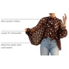 image:imageFloerns Womens Polka Dots Bishop Sleeve Shirts Tie Neck Mesh Blouse TopsCoffee Brown