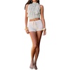 image:imageFloerns Womens Polka Dots Bow Halter Tops Sleeveless Tiered Ruffle Going Out TopsWhite