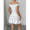 image:imageFloerns Womens Polka Dots Bubble Dress Off The Shoulder Tie Side Going Out Mini DressesWhite