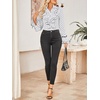 image:imageFloerns Womens Polka Dots Button Down Ruffle Blouse Bell Sleeve Elegant Collared ShirtBlack and White