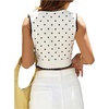 image:imageFloerns Womens Polka Dots Button Up Cropped Cardigan Sweater VestBlack and White