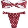 image:imageFloerns Womens Polka Dots Cheeky Bikini Sets Seashell Strapless SwimsuitsMaroon