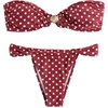 image:imageFloerns Womens Polka Dots Cheeky Bikini Sets Seashell Strapless SwimsuitsMaroon