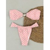 image:imageFloerns Womens Polka Dots Cheeky Bikini Sets Seashell Strapless SwimsuitsPink