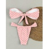 image:imageFloerns Womens Polka Dots Cheeky Bikini Sets Seashell Strapless SwimsuitsPink