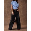 image:imageFloerns Womens Polka Dots Crew Neck Cinched Waist Dolman Sleeve Crop TopsIcy Blue