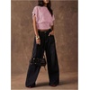 image:imageFloerns Womens Polka Dots Crew Neck Cinched Waist Dolman Sleeve Crop TopsPastel Pink