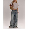 image:imageFloerns Womens Polka Dots Crew Neck Cinched Waist Dolman Sleeve Crop TopsWhite Stripe