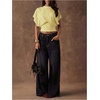 image:imageFloerns Womens Polka Dots Crew Neck Cinched Waist Dolman Sleeve Crop TopsYellow