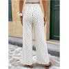 image:imageFloerns Womens Polka Dots Drawstring Elastic Waist Straight Leg PantsBlack and White