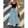 image:imageFloerns Womens Polka Dots Flowy Maxi Skirt Tiered Ruffle Going Out SkirtsBlue