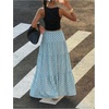 image:imageFloerns Womens Polka Dots Flowy Maxi Skirt Tiered Ruffle Going Out SkirtsBlue