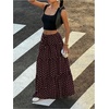 image:imageFloerns Womens Polka Dots Flowy Maxi Skirt Tiered Ruffle Going Out SkirtsChocolate Brown