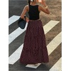 image:imageFloerns Womens Polka Dots Flowy Maxi Skirt Tiered Ruffle Going Out SkirtsChocolate Brown