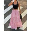 image:imageFloerns Womens Polka Dots Flowy Maxi Skirt Tiered Ruffle Going Out SkirtsPale Pink