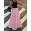 image:imageFloerns Womens Polka Dots Flowy Maxi Skirt Tiered Ruffle Going Out SkirtsPale Pink