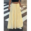 image:imageFloerns Womens Polka Dots Flowy Maxi Skirt Tiered Ruffle Going Out SkirtsPale Yellow