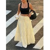 image:imageFloerns Womens Polka Dots Flowy Maxi Skirt Tiered Ruffle Going Out SkirtsPale Yellow