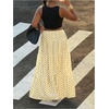image:imageFloerns Womens Polka Dots Flowy Maxi Skirt Tiered Ruffle Going Out SkirtsPale Yellow