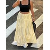 image:imageFloerns Womens Polka Dots Flowy Maxi Skirt Tiered Ruffle Going Out SkirtsPale Yellow
