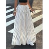 image:imageFloerns Womens Polka Dots Flowy Maxi Skirt Tiered Ruffle Going Out SkirtsWhite