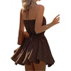 image:imageFloerns Womens Polka Dots Halter Dress Ruffle Going Out Mini DressesBrown