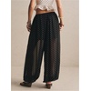 image:imageFloerns Womens Polka Dots Harem Balloon Pants Chiffon Sheer Elastic Waist Baggy Lantern PantBlack